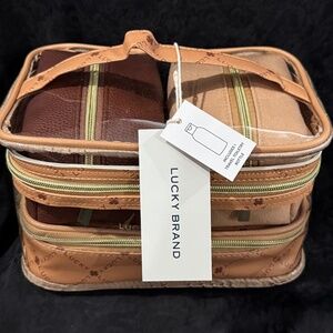 Lucky Brand Travel Cosmetic Case Set of 4 With One Mini Bottle